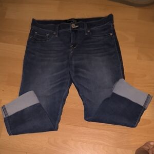 Express | Dark Blue Women's Cropped Jeggings